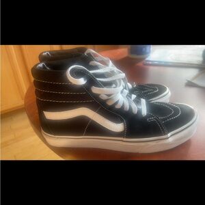 Vans Black and White High-Top Sneakers